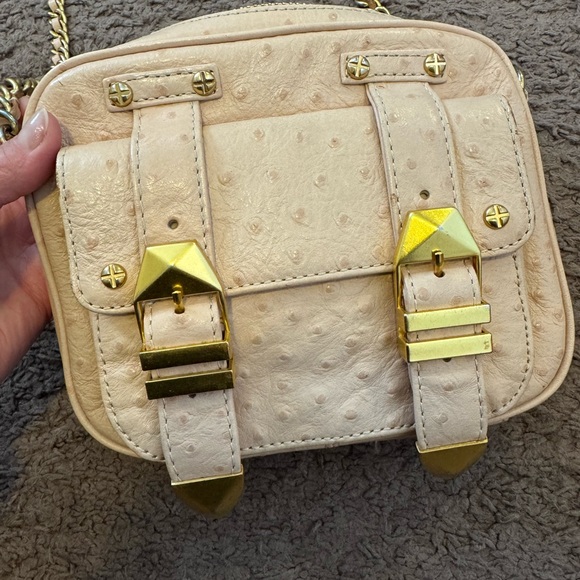 Rebecca Minkoff Ostrich Crossbody Bag Pink Peach $500 - Picture 5 of 9